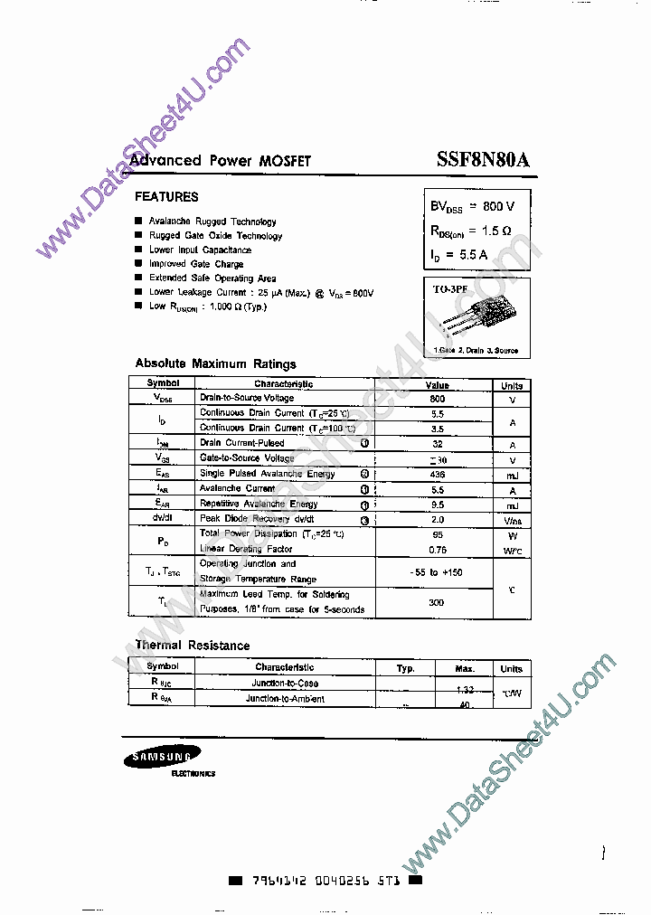 SSF8N80A_671994.PDF Datasheet