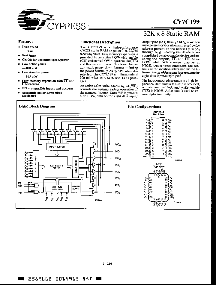 CY7C199L-35DMB_5063378.PDF Datasheet